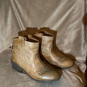 Camel color ankle boots.  Worn twice.